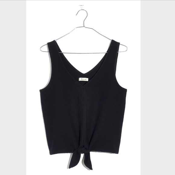 Madewell Tops - Madewell Black Ribbed Knot Tank Top